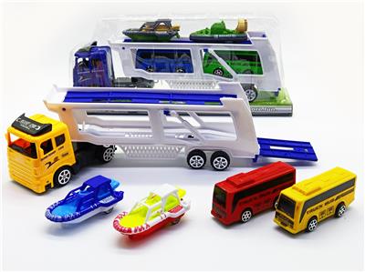 惯性双层拖头车载回力汽艇回力巴士 - OBL926555