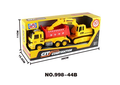 3D灯光音乐惯性翻斗车+挖掘车 - OBL926669