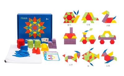 木制创意几何拼图155pcs - OBL926781