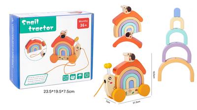 木制蜗牛拖拉车 - OBL926808