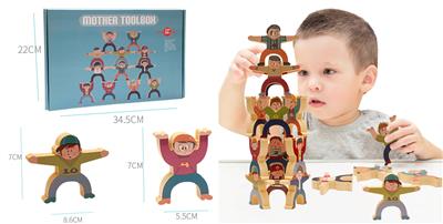 木制人物大力士叠叠乐 - OBL926814