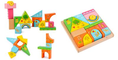 木制彩色场景积木 - OBL926839