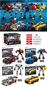 益智城市积木变形跑车多向回力系列（191-200PCS）四款混装 - OBL927153