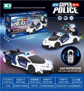 电动灯光音乐开门旋转万向警车 - OBL927301