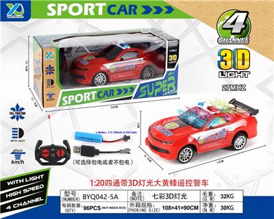 1:20四通带3D灯光大黄蜂遥控警车（包电） - OBL927525
