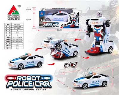 Electric morph police car (white) - OBL929138