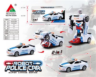 Electric morph police car (white) - OBL929139