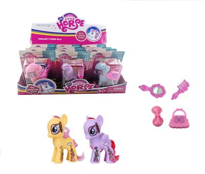 搪胶花马多色混装配梳镜宝展示盒12PCS - OBL929383