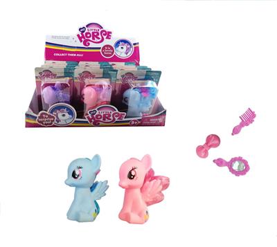 搪胶小飞马2色混装配发夹梳镜展示盒12PCS - OBL929389