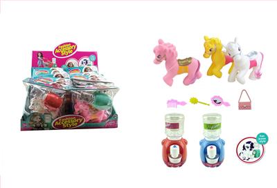 搪胶盒卡袋马饮水机多款混装配梳镜展示盒12PCS - OBL929401