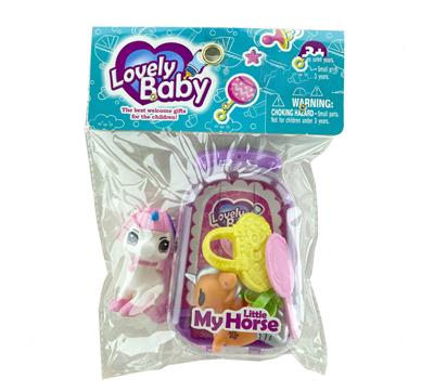 新款搪胶小马带小拉箱套装多款配件 - OBL929421