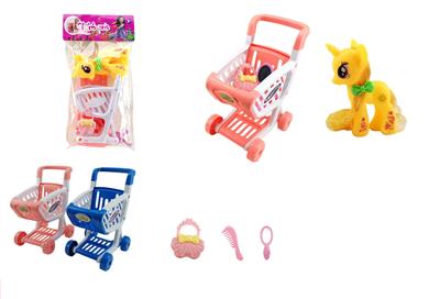 新款搪胶小马带购物车带包梳镜 - OBL929437