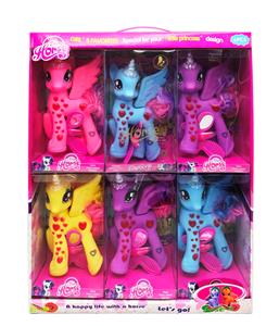 高档搪胶钻石独角马马宝丽带梳子镜子和化妆品6款6PC混装 - OBL929455