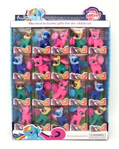 高档PVC盒装小中号彩马宝丽带梳子三款混装20PC - OBL929458