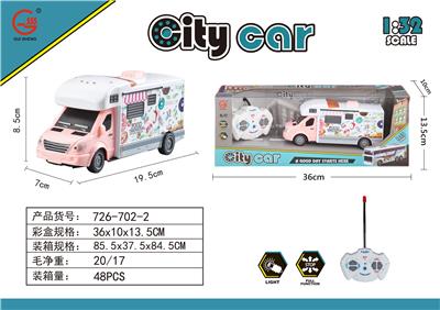 1:32四通灯光遥控雪糕车主题房车（不包电） - OBL932508