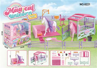 植绒独角兽场景 - OBL933603