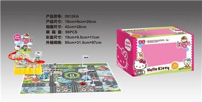 KT猫电动爬梯轨道&城市地图+13块路标+3只汽车公仔 - OBL934304
