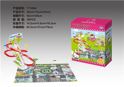 KT猫电动爬梯轨道&城市地图+13块路标+3只汽车公仔 - OBL934305