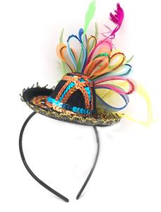 帽子头饰加珠链彩带加鸡毛 - OBL935249