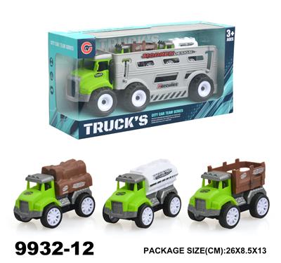 惯性卡通农夫车载2只回力车 - OBL940267