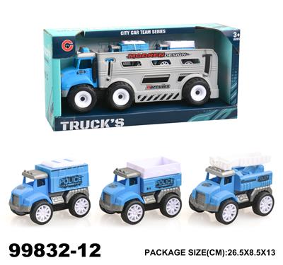 惯性警车载2只回力车 - OBL940329