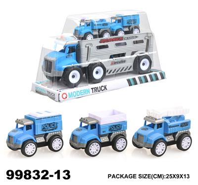 惯性警车载3只回力车子 - OBL940331