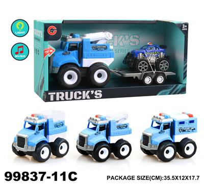 灯光音乐惯性警车载1只惯性车子 - OBL940379