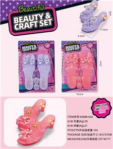 灯光芭比鞋桃红/紫色2色饰品套装 - OBL940469