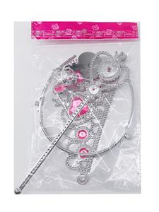 粉色皇冠+粉手杖配套 粉红色 带配件 电镀 无【无文字包装】随机颜色 - OBL943388