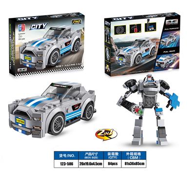 益智城市积木变形跑车多向回力福特Mustang野马（194PCS） - OBL943682