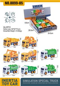 ABS卡通仿真惯性工程车、防卫车混装
(8只装) - OBL944056