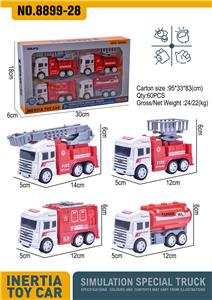 ABS卡通仿真惯性消防车
（4只装) - OBL944065