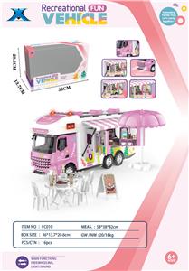 惯性粉红色短头房车-阳光之旅（带灯光声音 - OBL946141