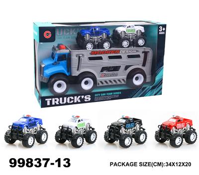 惯性警车载3只惯性车子 - OBL946908