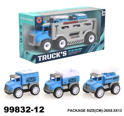 惯性警车载2只回力车 - OBL946949