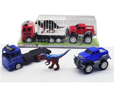 惯性拖头车载笼子恐龙滑行越野车 - OBL947258