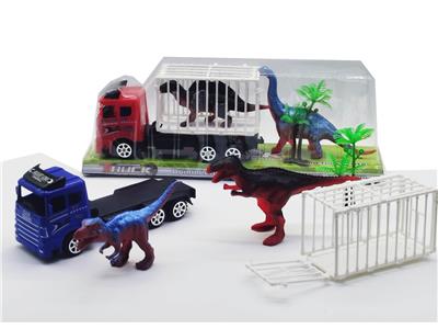 惯性拖头车载笼子恐龙 - OBL947259