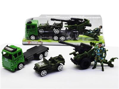 惯性拖头车载滑行吉普车-大炮军人 - OBL947266