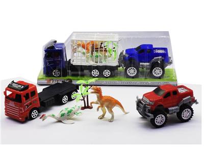 惯性拖头车载笼子2恐龙滑行越野车 - OBL947267