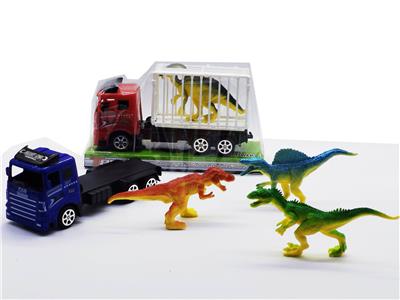 惯性拖头车载笼子PVC恐龙 - OBL947273