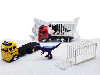 惯性双层拖头车载笼子恐龙 - OBL947289