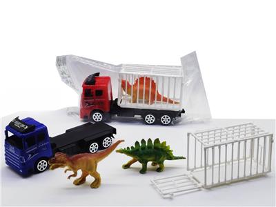 惯性双层拖头车载笼子恐龙 - OBL947290