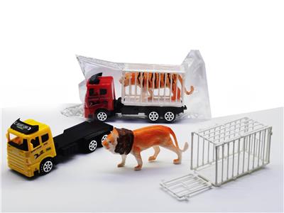 惯性双层拖头车载笼子动物 - OBL947292