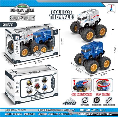 四驱动双惯性特技合金警车医疗车 - OBL952142