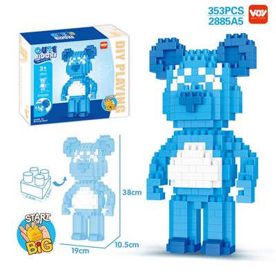 DIY蓝色暴力熊大颗粒益智积木（353PCS） - OBL954008