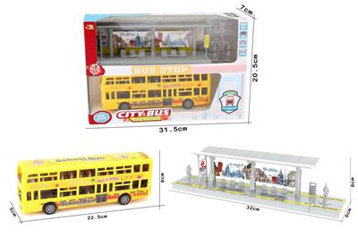 惯性双层巴士+场景巴士站套装 - OBL954708