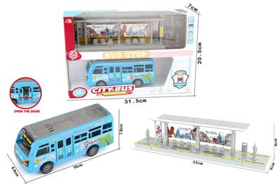 惯性城市巴士可开门+场景巴士站套装 - OBL954709