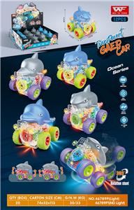 炫彩灯光透明齿轮海洋四驱车（12只装） - OBL957726