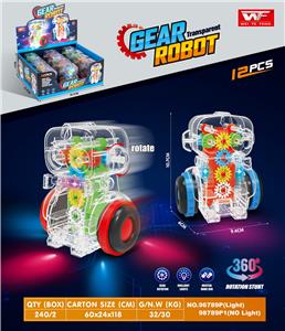 炫彩灯光透明机器人（12只装） - OBL957761