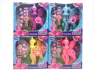 搪胶钻石独角马马宝丽带灯光音乐带游乐园饰品 - OBL960877